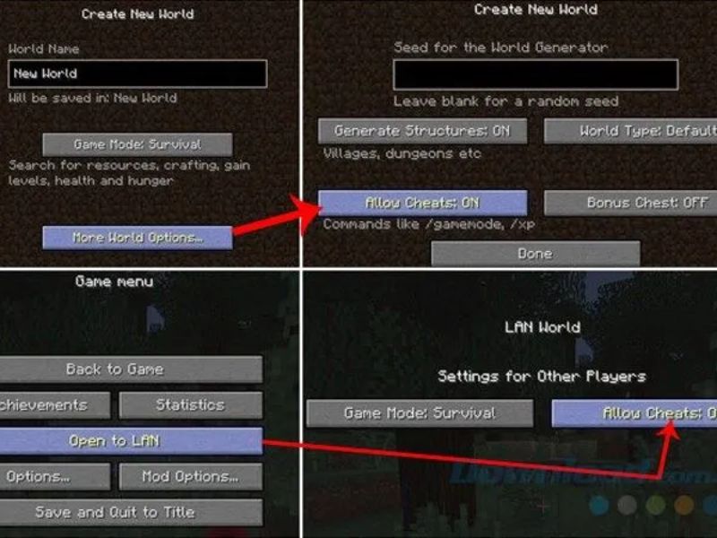 Cách Nhập Các Lệnh Trong Minecraft