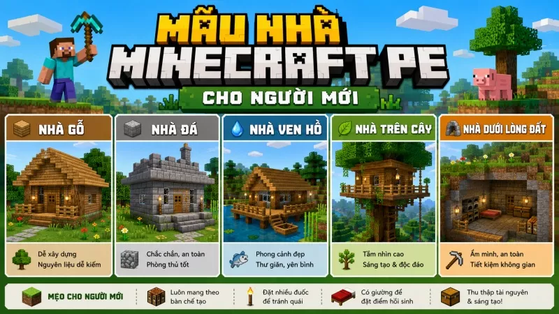 Ý Tưởng Nhà Minecraft PE Cho Người Mới