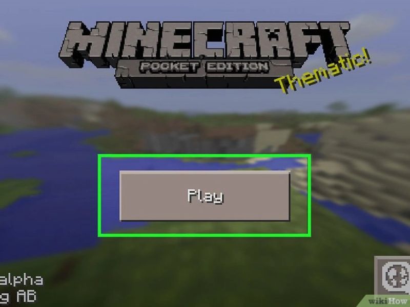 Nhấn “Play” để bắt đầu khám phá Minecraft