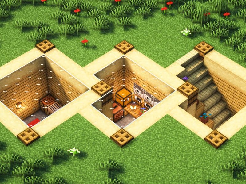 Xây Nhà Dưới Lòng Đất Trong Minecraft