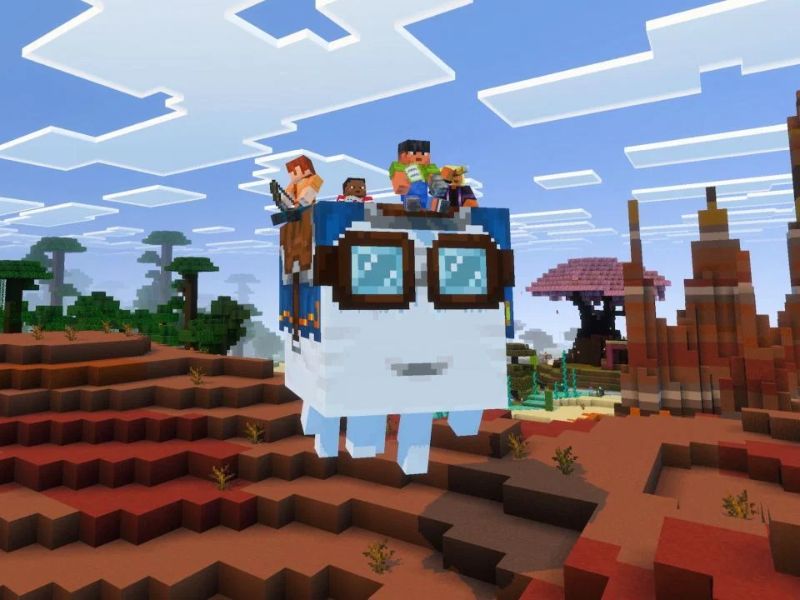 Happy Ghast Làm Phương Tiện Di Chuyển Trong Minecraft 1.21.90 APK