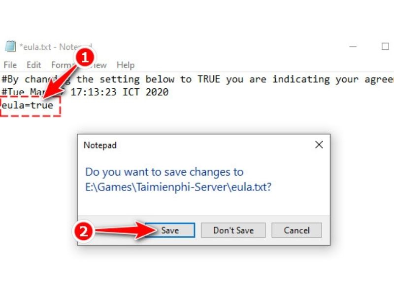 Chỉnh Sửa Cài Đặt EULA Khi Tạo Server Minecraft 
