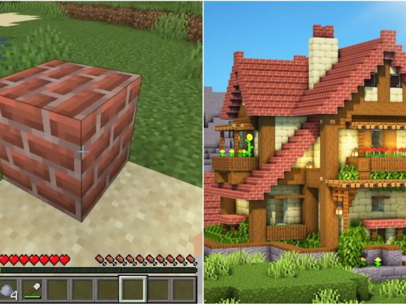 Chuẩn Bị Nguyên Liệu Để Xây Nhà Trong Minecraft