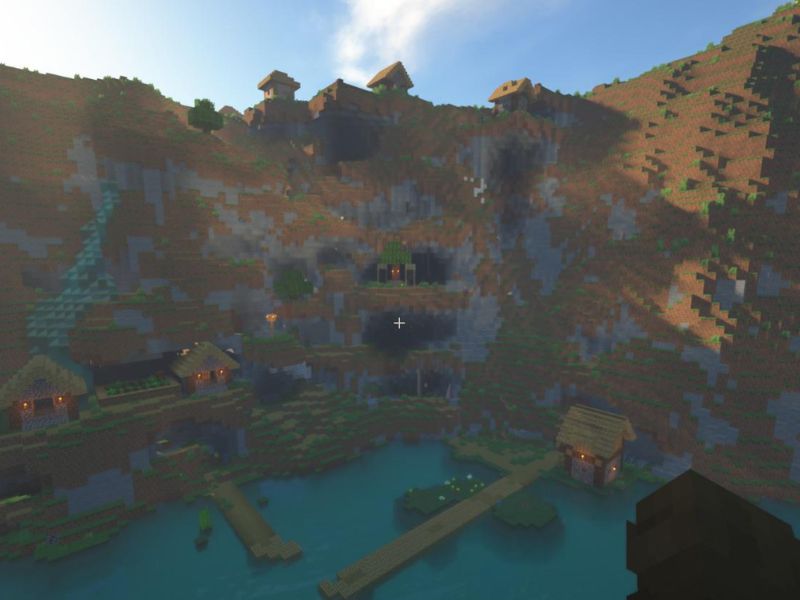 Cliffside Village Seed nằm trong top Seed Minecraft đẹp nhất