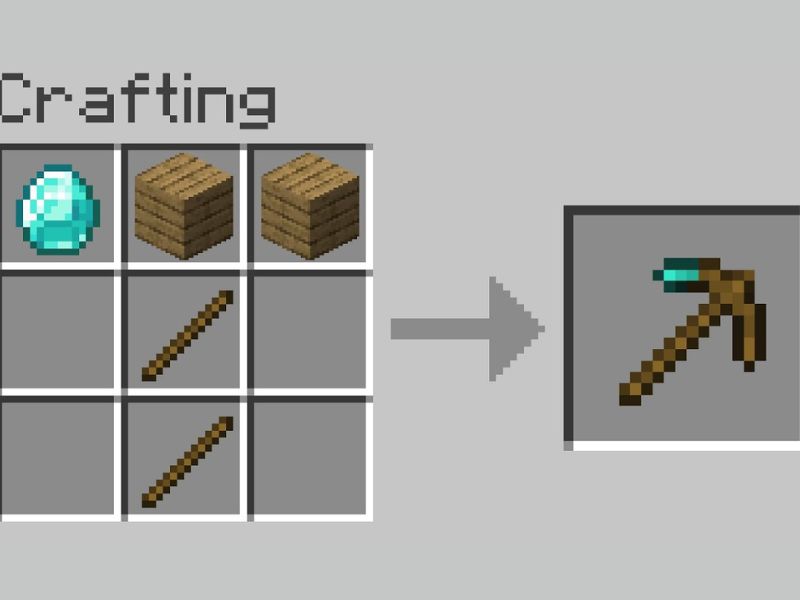Công Thức Chế Tạo Cuốc Trong Minecraft