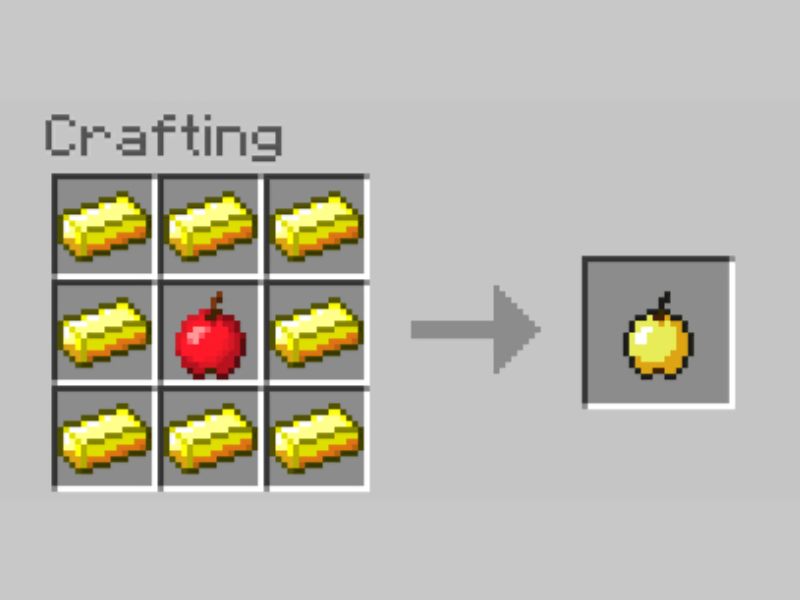 Công Thức Chế Tạo Táo Vàng Trong Minecraft