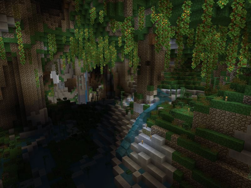 Lush Cave Fissure nằm trong top Seed Minecraft đẹp nhất
