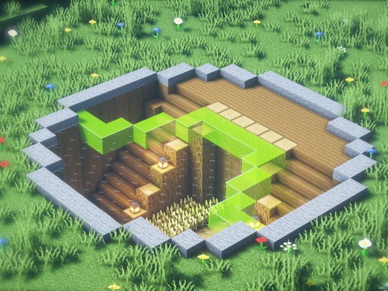 Mẫu Nhà Ngầm Minecraft 