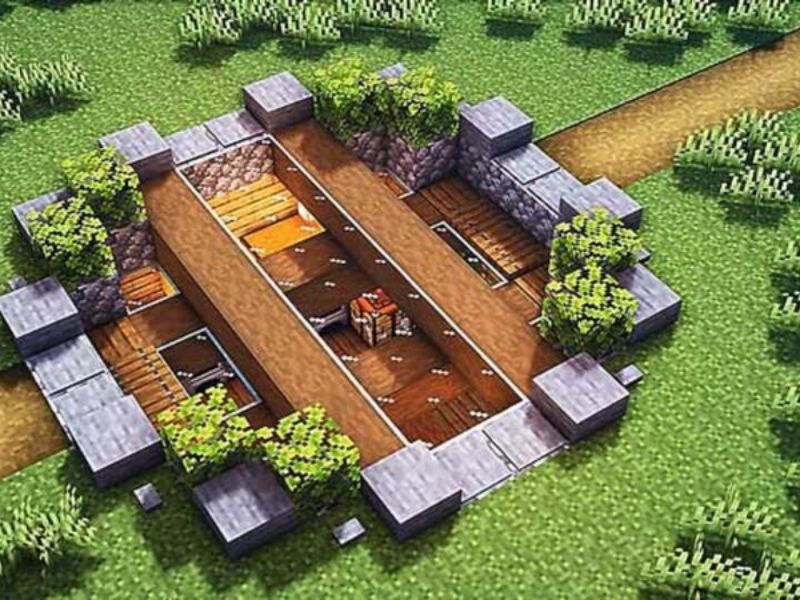 Mẫu Nhà Ngầm Trong Minecraft 