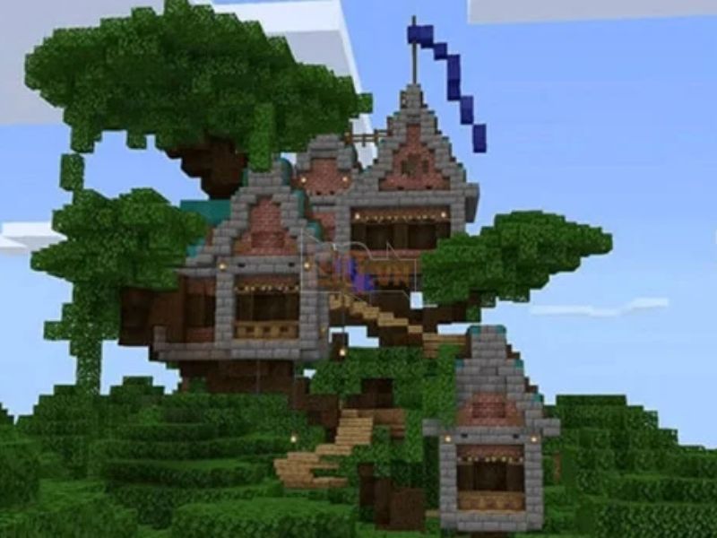 Mẫu Nhà Trên Cây Trong Minecraft Sống Động