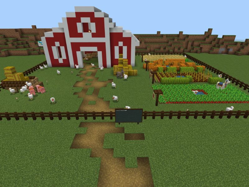 Mẫu Nhà Trong Minecraft Mô Hình Nông Trại Đơn Giản