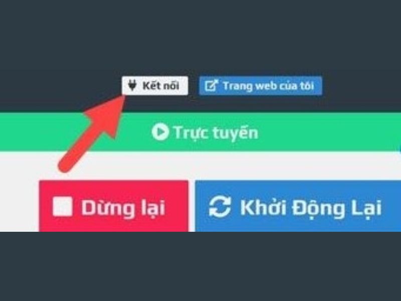 Nhấn Kết nối để kiểm tra các thông tin của Server Minecraft 