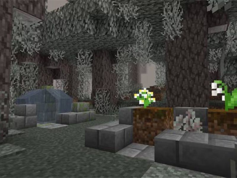 Pale Garden Vào Ban Đêm Trong Minecraft 1.21.62 APK