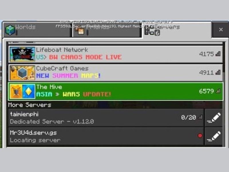 Nhập Địa Chỉ IP và Port Của Server Minecraft