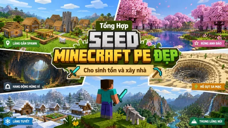 Seed Minecraft PE là một mã số dùng để tạo world trong Minecraft Bedrock