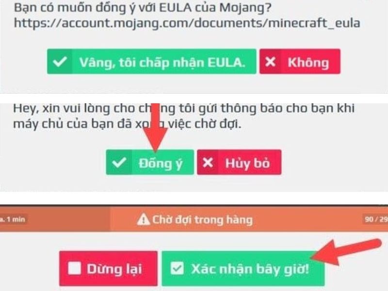 Xác Nhận Tạo Server Miễn Phí Để Tạo Server Minecraft 