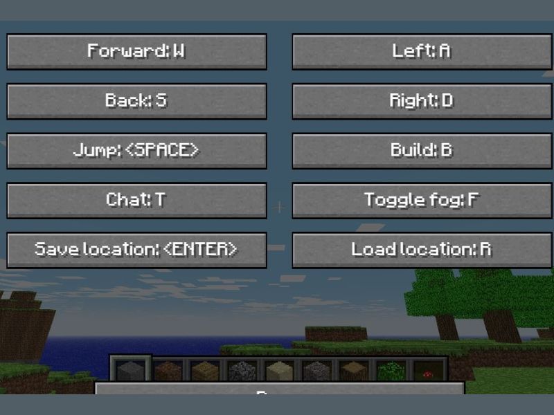 Cài đặt phím điều khiển trong Minecraft Classic 