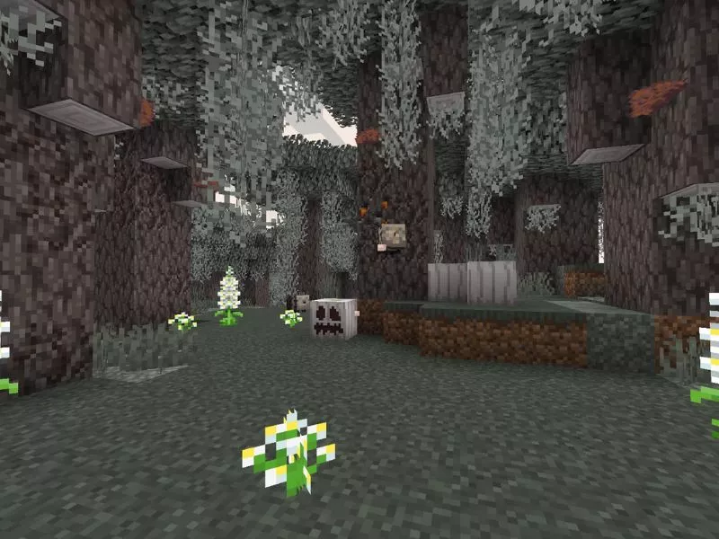 Quần xã sinh vật Pale Garden mới trong Minecraft 1.21.51 APK