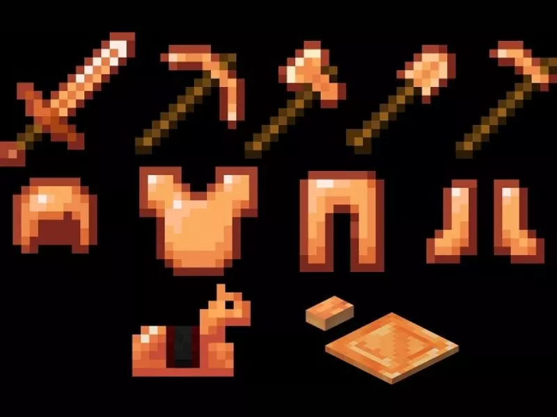 Bộ Công Cụ Và Giáp Đồng Mới Trong Minecraft 1.21.101 APK
