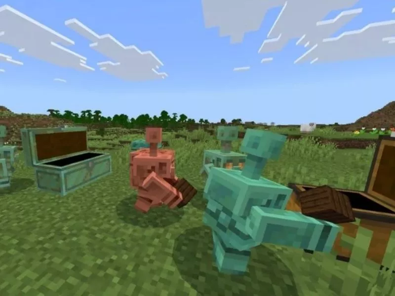 Sự Xuất Hiện Của Golem Đồng Trong Minecraft 1.21.101 APK