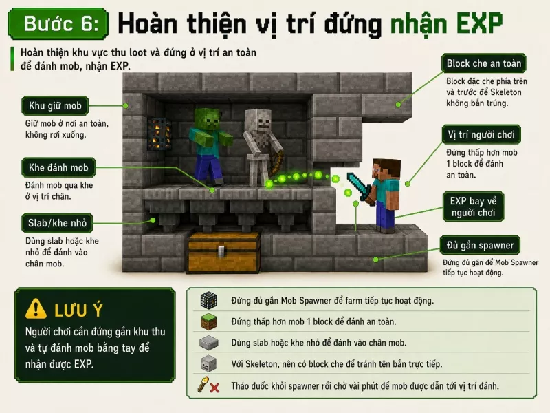 Hoàn thiện vị trí đứng nhận EXP